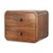 Homeroots 12" Chestnut Solid Wood Two Drawer Floating Nightstand 722554 - alternate 1