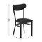 Flash Furniture Wright Dining Chair w/500LB Cap Black Steel Frame, Black Vinyl Boomerang Back, Black Vinyl Seat XU-DG6V5BKV-BK-GG - alternate 2