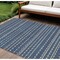 Homeroots 10' X 14' Navy Blue And Mint Green Striped Washable Indoor Outdoor Area Rug 610551 - alternate 1