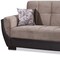 Homeroots 93" Sand And Brown Chenille And Faux Leather Sleeper Sofa And Toss Pillows With Brown Legs 607162 - alternate 2