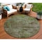 Homeroots 8' Brown Round Abstract Washable Indoor Outdoor Area Rug 608779 - alternate 1