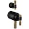 Brizo Litze Tempassure Thermostatic Valve With Diverter Trim Handle Kit, T-Lever Matte Black/Luxe Gold HL7533-BLGL - alternate 1