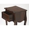 Homeroots 28" Brown One Drawer Solid Wood Nightstand 388904 - alternate 2