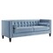 Homeroots 83" Slate Blue Velvet Wood Sofa With Toss Pillows 543951 - alternate 3
