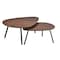 Homeroots Set of Two Brown And Black Wood And Metal Oval Nested Tables, 2PK 372964 - alternate 2