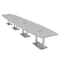 Skutchi Designs Boat Conference Table With Power Unit, 48 in W, 264 in L, Grey HAR-BOT-48x264-DOU-U779-ESIL - alternate 1
