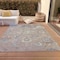 Homeroots 8' X 10' Taupe And Brown Floral Washable Indoor Outdoor Area Rug 609525 - alternate 2