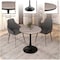 Leisuremod Bristol 27 in Round Dining Table - MDF Wood Top with Black Iron Pedestal Base BTBL-27DBR - alternate 2