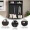 Flash Furniture Fraser 40" Wide Hall Tree with Double Door Storage Bench, Coat Rack with 4 Black Double Hooks, and 2 Upper Storage Cubbies in Black NAN-FY-HY-HT04-BLK-GG - alternate 3
