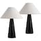 Jonathan Y Harrison 22.5" Modern Contemporary Sculptural Tapered Cone Resin LED Table Lamp, Matte Black, 2PK JYL5607A-SET2 - alternate 2