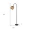 Homeroots 63" Black Traditional Shaped Floor Lamp With Brown Globe Shade 526316 - alternate 2