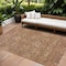 Homeroots 5' X 8' Brown And Tan Damask Washable Indoor Outdoor Area Rug 603372 - alternate 1