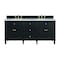 James Martin Vanities Lorelai 72in Double Vanity, Black Onyx w/ 3 CM Victorian Silver Silestone Top 424-V72-BKO-FVSL - alternate 1