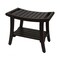 Homeroots 24" Dark Brown Freestanding Teak Shower Bench With Shelf And Handles 376681 - alternate 1