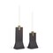 Homeroots Set of Two Black And Gold Distressed Hammered Metal Tabletop Taper Candle Holders, 2PK 608537 - alternate 2