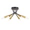 Vaxcel Ellis 16.25-in W Black and Brass Mid-Century Modern Semi Flush Mount Ceiling Light C0264 - alternate 1