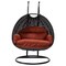 Leisuremod Mendoza Charcoal Wicker Hanging 2 person Egg Swing Chair with Cherry Cushions MSCCH-53CHR - alternate 2