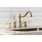 Kingston Brass Double-Handle Widespread Kitchen Faucet, Brushed Brass KB1797BPLLS - alternate 2