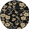 Homeroots 8' Black And Gold Round Floral Washable Indoor Outdoor Area Rug 599996 - alternate 1