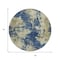 Homeroots 8' Navy Blue And Beige Round Abstract Washable Indoor Outdoor Area Rug 630695 - alternate 2
