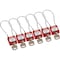 Brady Compact Nylon Padlock 4.2 in Steel Shackle KA Red with 7.87 in Cable 6PK 146128 - alternate 1