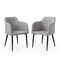 Homeroots Set of Two 23" Light Gray and Black Upholstered Arm Chair 526465 - alternate 1