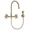 Whitehaus Collection Vintage III Plus Wall Mount Faucet with a  Long Gooseneck Swivel Spout, and Solid Brass Side Spray WHKWCR3-9301-NT-AB - alternate 2