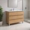 Homeroots 48" Oak Wood Freestanding Bathroom Vanity With White Sink And Three Drawers 624170 - alternate 2