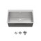 Wrightmaster 30 in. Drop-In Single Bowl 20 Gauge Silver Stainless Steel Kitchen Sink with Drain and Hook ZOR-BR02D-301908 - alternate 1