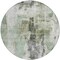 Homeroots 8' Mint Green Ivory And Gray Round Abstract Washable Indoor Outdoor Area Rug 603145 - alternate 2