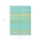 Homeroots 3' X 5' Aqua Green And Yellow Striped Washable Indoor Outdoor Area Rug 614791 - alternate 2