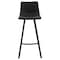 Leisuremod Elland Modern Upholstered Leather Bar Stool with Iron Legs and Footrest, Charcoal Black ES29BL - alternate 3