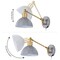 Jonathan Y Lisa 18 in. Swing Arm 1-Light Modern Midcentury Iron USB Charging Port LED Sconce, Grey/Brass Gold JYL1301C - alternate 3