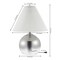 Jonathan Y Louisa 22.5" Mid-Century Modern Round Glass/Iron Pleated Shade LED Table Lamp, Smoke Gradient/Chrome JYL1139A - alternate 2
