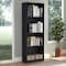 Homeroots 71" Black Five Tier Bookcase with Four doors 546352 - alternate 2