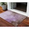 Homeroots 3' X 5' Lavender Brown And Ivory Abstract Washable Indoor Outdoor Area Rug 604797 - alternate 1
