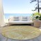 Homeroots 8' Gold Copper And Brown Round Geometric Washable Indoor Outdoor Area Rug 594787 - alternate 2