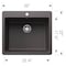Blanco Liven SILGRANIT 25in Single Bowl Dual Mount Kitchen Sink - Cinder 443220 - alternate 2