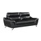 Homeroots 86" Black Leather Sofa With Silver Legs 329495 - alternate 2
