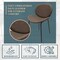 Leisuremod Servos Dining Side Chair in Upholstered Faux Leather & Powder Coated Iron Frame, Elephant Grey SCBL-22DGR - alternate 3