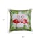Homeroots 20" Off White Pink And Green Flamingo Throw Pillow Cover with Fringe 713113 - alternate 1