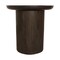 Homeroots 24" Dark Brown Distressed Solid Wood Round Pedestal End Table 605351 - alternate 2