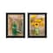 Homeroots Set Of Two Country Sunflowers and Chives 2 Black Framed Print Wall Art, 2PK 407904 - alternate 1