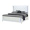 Homeroots White Faux Crystal Bling Wood And Tufted Cotton Lighted Queen Bed Frame 634330 - alternate 2