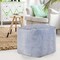 Homeroots 18" Blue Chenille Cube Pouf Ottoman 534106 - alternate 2
