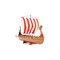 Homeroots 20" Wood Brown Solid Wood Hand Painted Model Boat Tabletop Sculpture 401201 - alternate 2