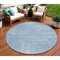 Homeroots 8' Navy Blue And Sky Blue Round Abstract Washable Indoor Outdoor Area Rug 588770 - alternate 1