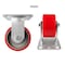 Hyw Products Heavy Duty Caster 4in Red Polyurethane on Cast Iron Wheel, Rigid 40-40R-A1-PC(R) - alternate 2