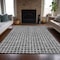 Homeroots 9' X 12' Graphite Gray And Silver Geometric Washable Indoor Outdoor Area Rug 583292 - alternate 2
