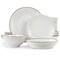 Elama Countess 16 Piece Embossed Double Bowl Stoneware Dinnerware Set in Ivory EL-COUNTESS - alternate 2